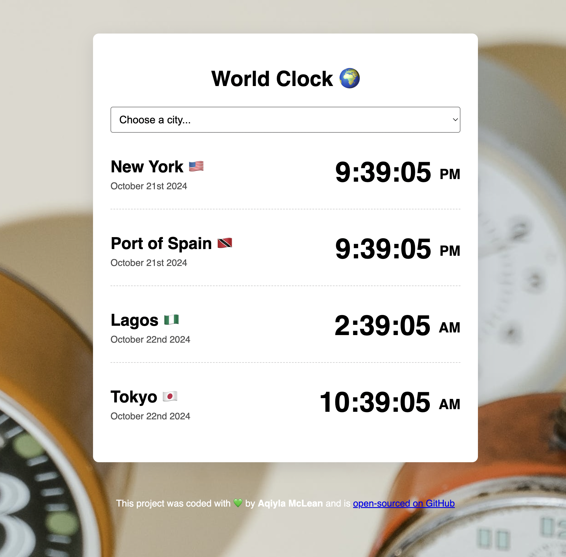 World Clock preview